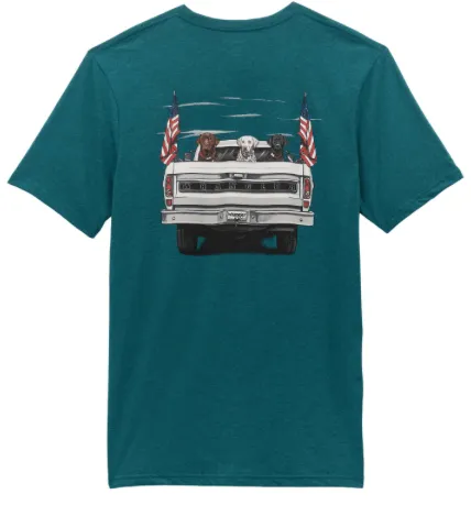 112353937 - Wrangler® Short Sleeve T-shirt - Regular Fit - Cyan Pepper Heather