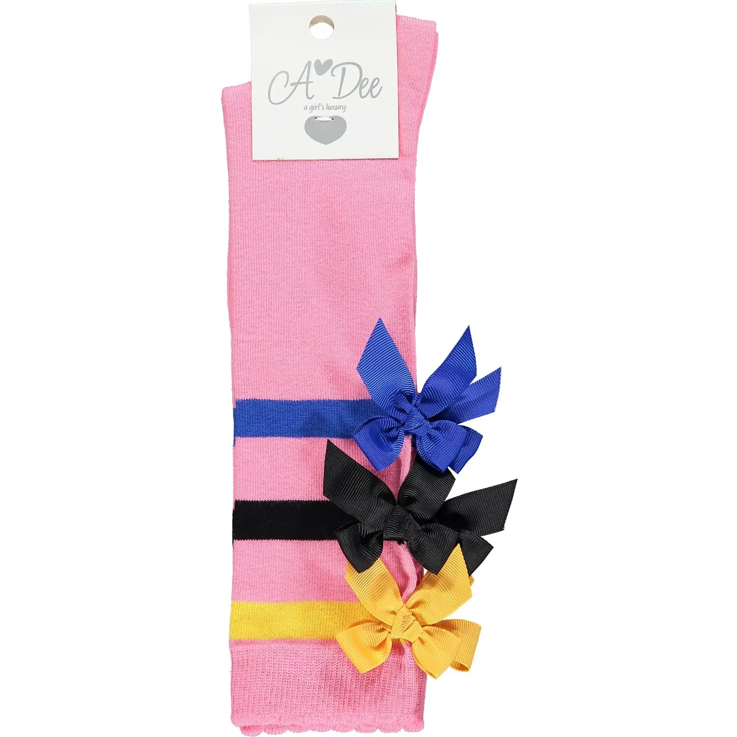 A DEE - Gazette Bow Knee High Socks - Candy Pink