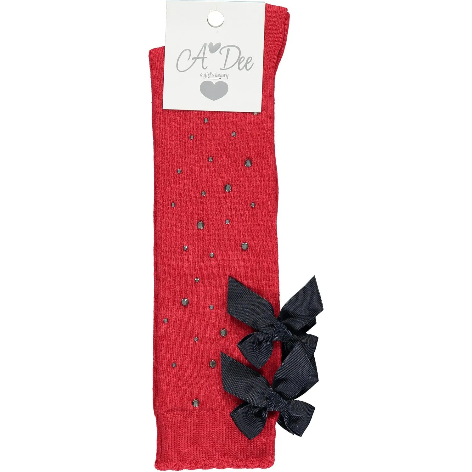 A DEE - Sparkle Knee High Socks - Red