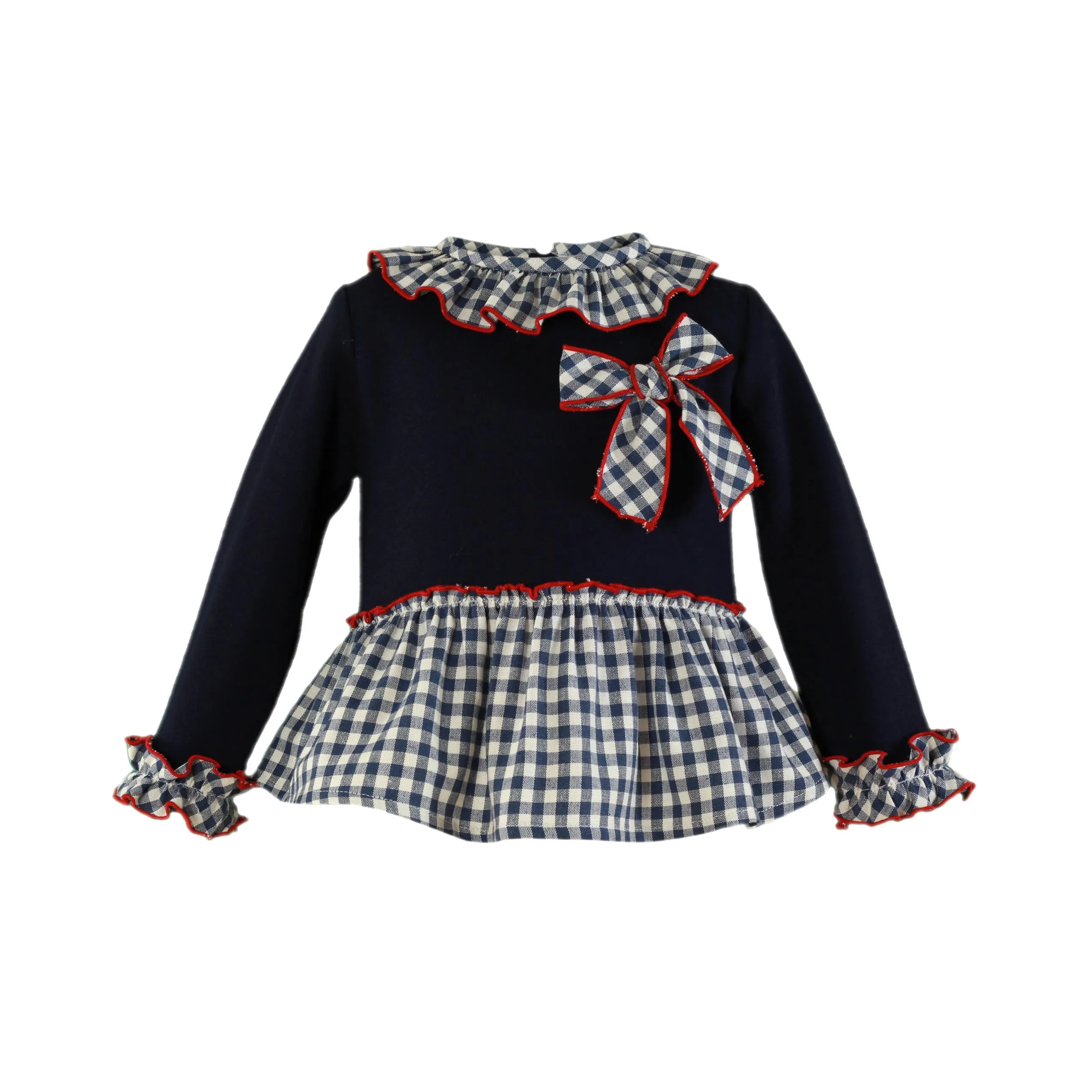 AW23 Miranda Girls Red & Navy Blue Check Skirt Set 605-23