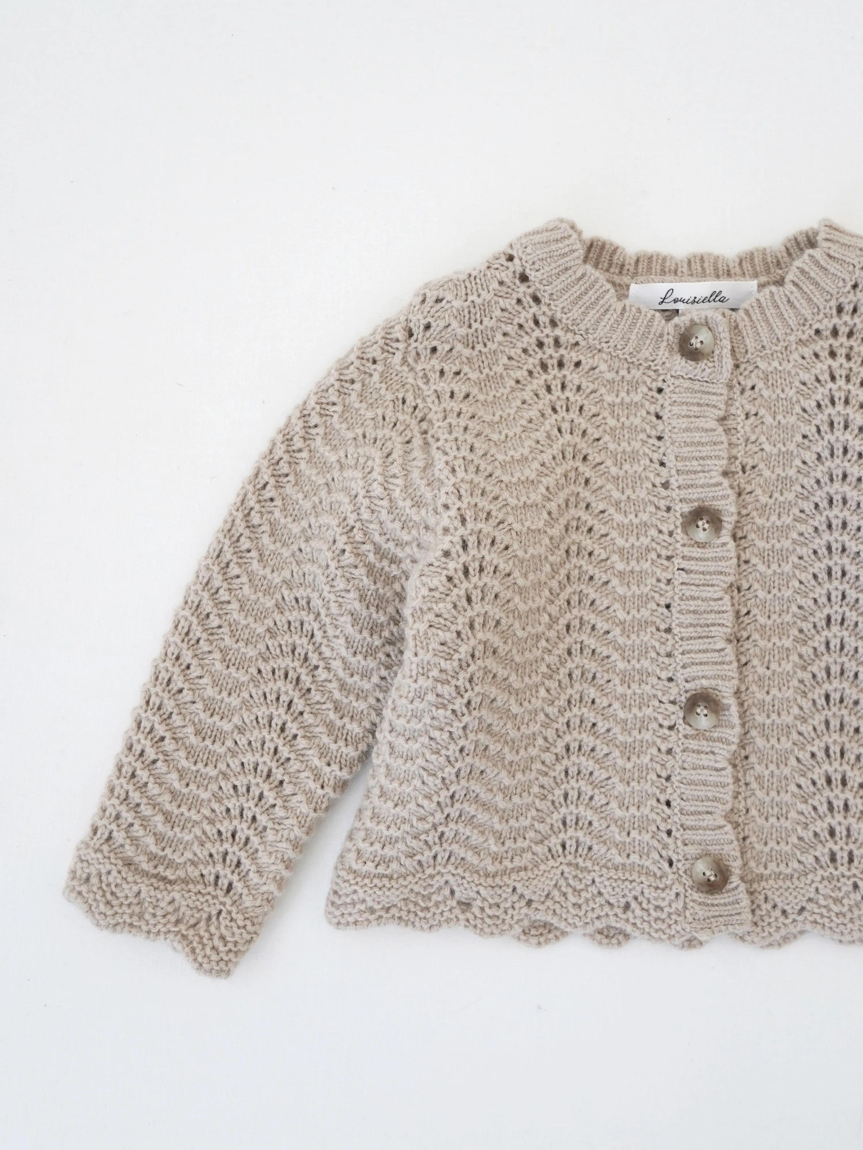 Baby Estelle Knit Cardigan Mocha Beige