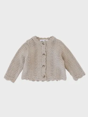 Baby Estelle Knit Cardigan Mocha Beige