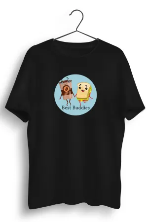 Best Buddies Graphic Printed Black Tshirt