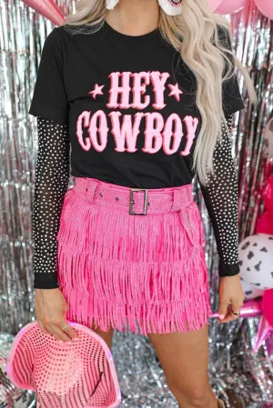 Black "HEY COWBOY" T-Shirt