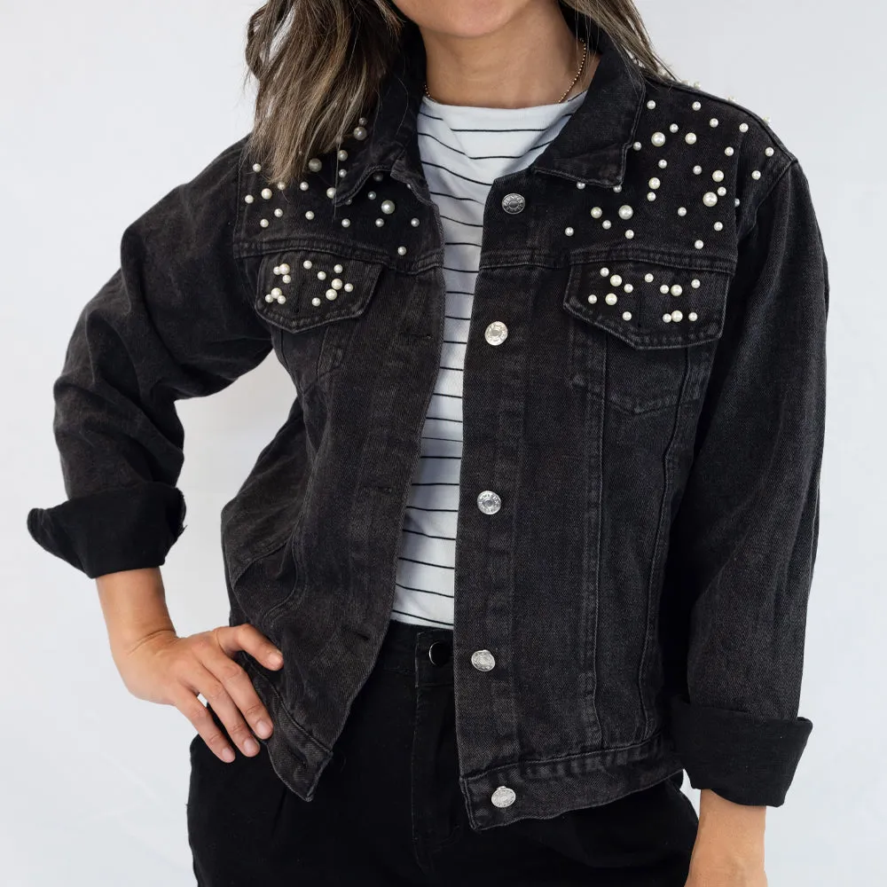 (Blue Pearl) Bachelorette Party Mrs Future Denim Jacket