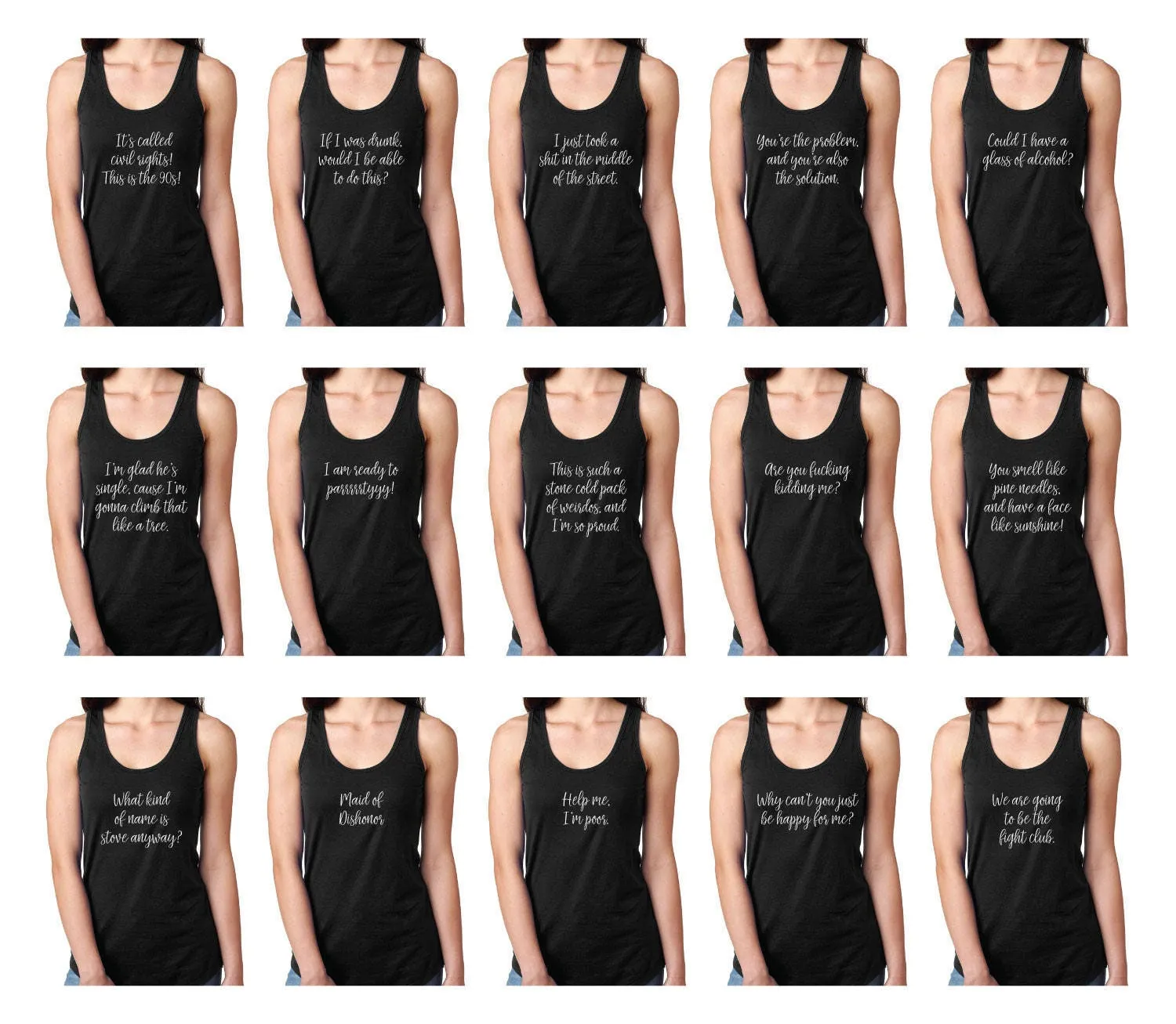 Bridesmaids Quotes Bachelorette Party Racerback Tank Tops