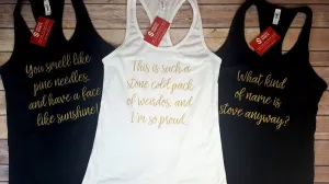 Bridesmaids Quotes Bachelorette Party Racerback Tank Tops