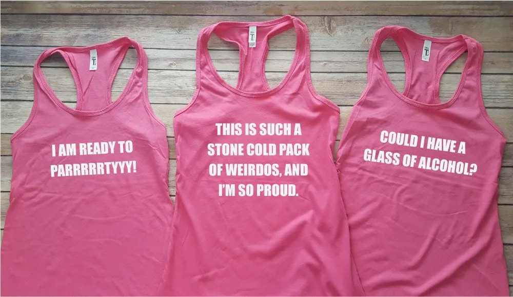 Bridesmaids Quotes Bachelorette Party Racerback Tank Tops