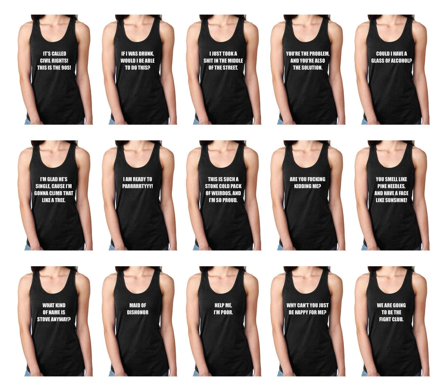 Bridesmaids Quotes Bachelorette Party Racerback Tank Tops