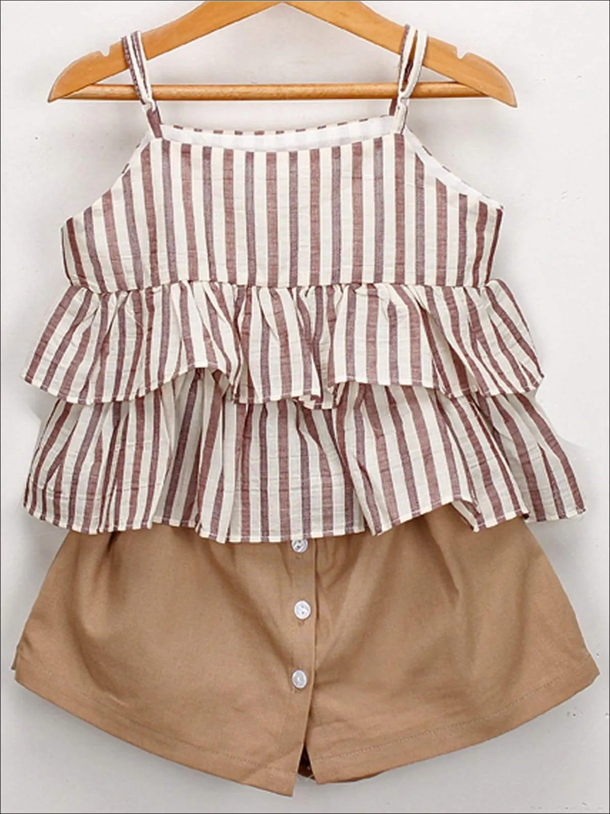 Brown Sugar Buttoned Skort Set