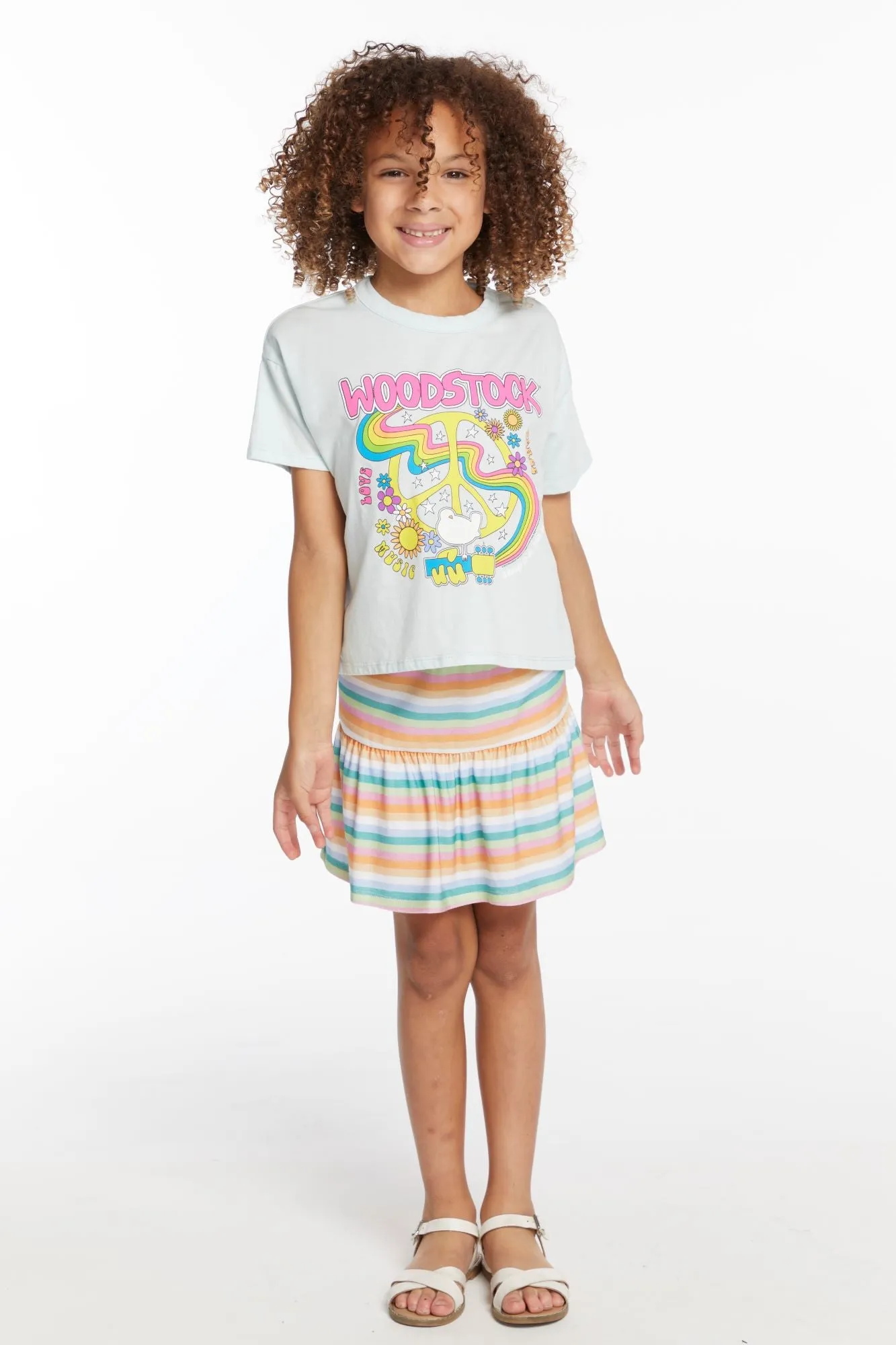 Chaser Woodstock Peace Sign Girls Tee