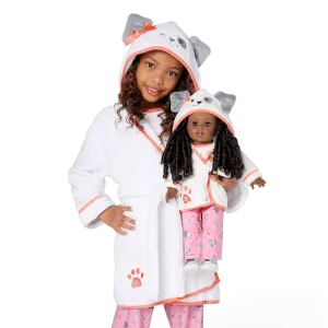 Comfy Puppy Robe Set for Girls & 18-inch Dolls