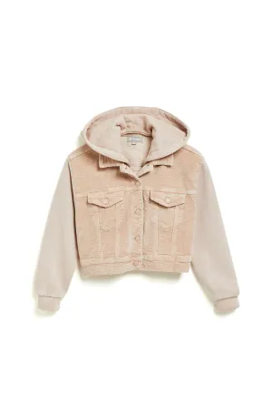 Corduroy Combo Knit Crop Jacket