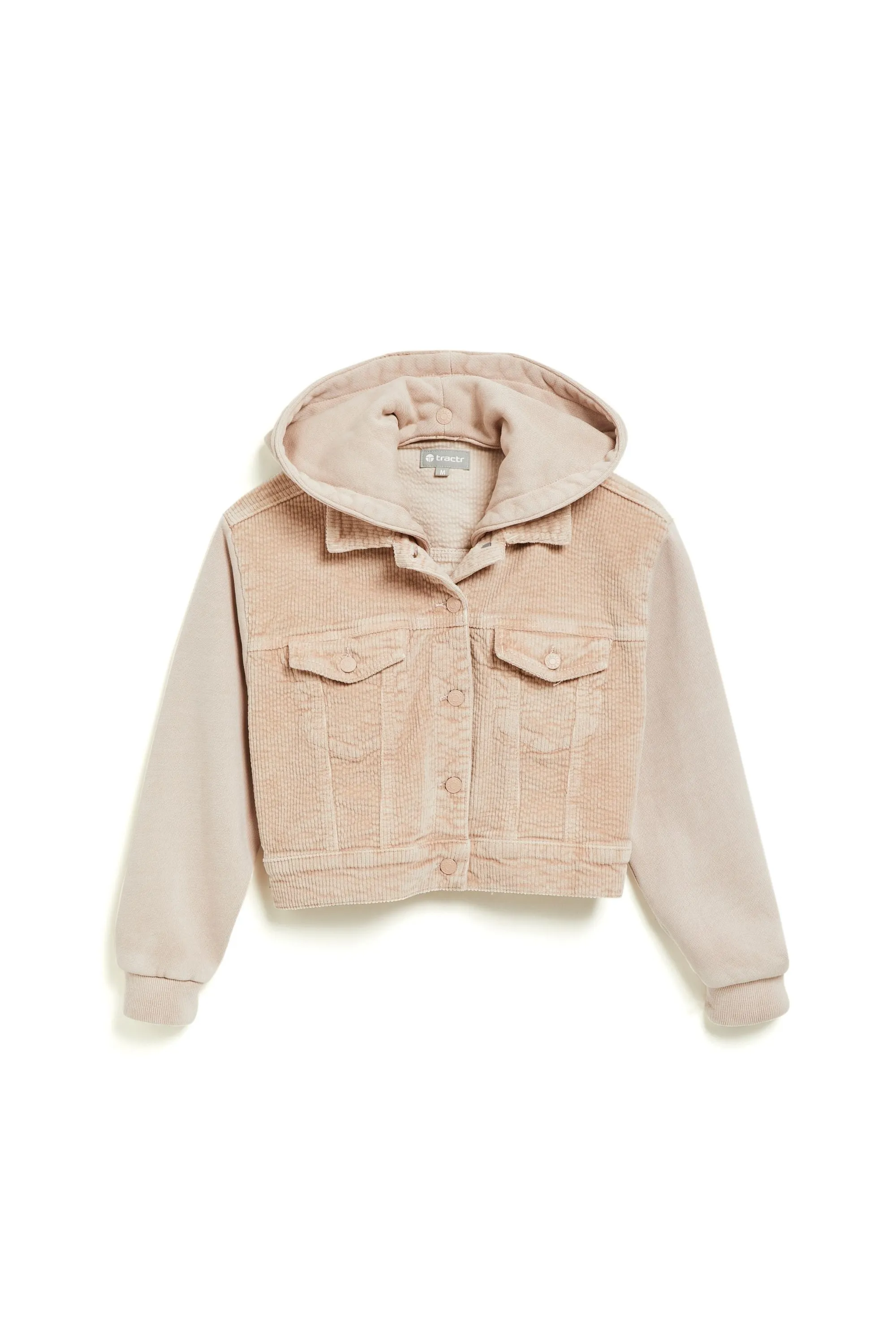 Corduroy Combo Knit Crop Jacket