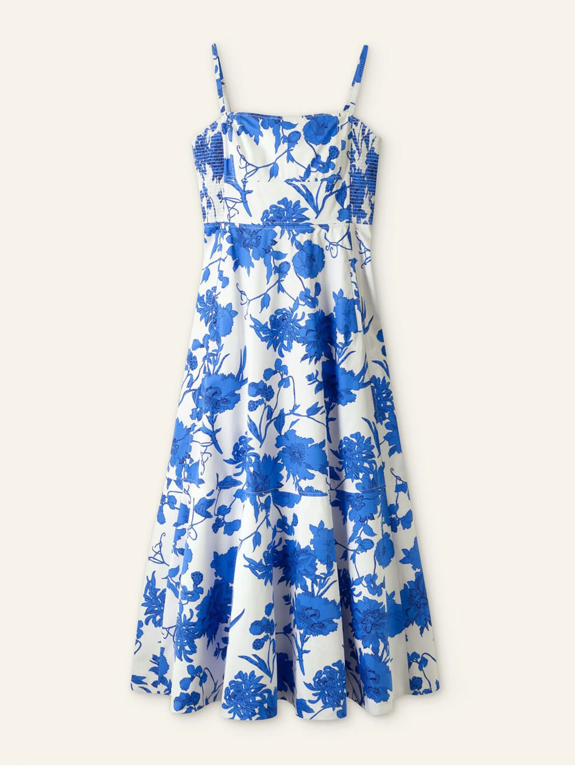 Cotton scribbled flower print maxi dress