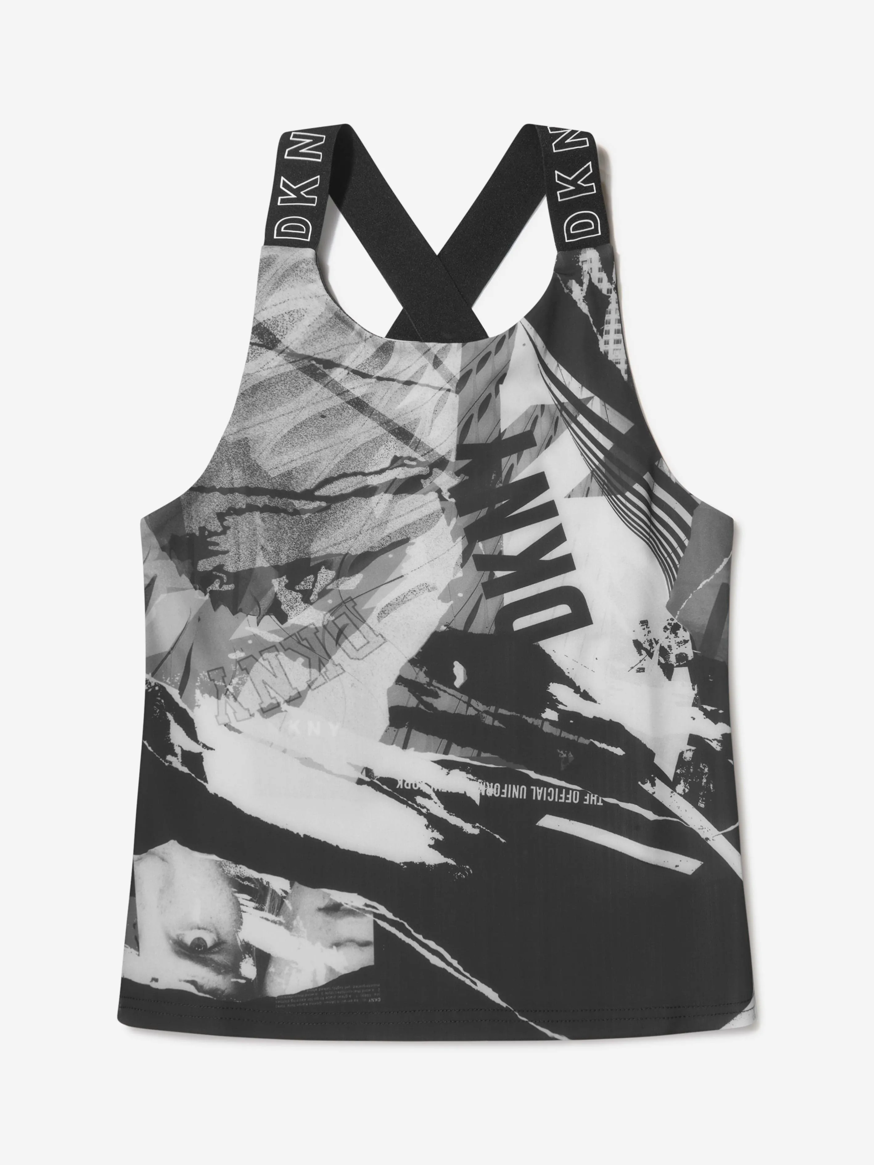 DKNY Girls Collage Print Sporty Vest Top