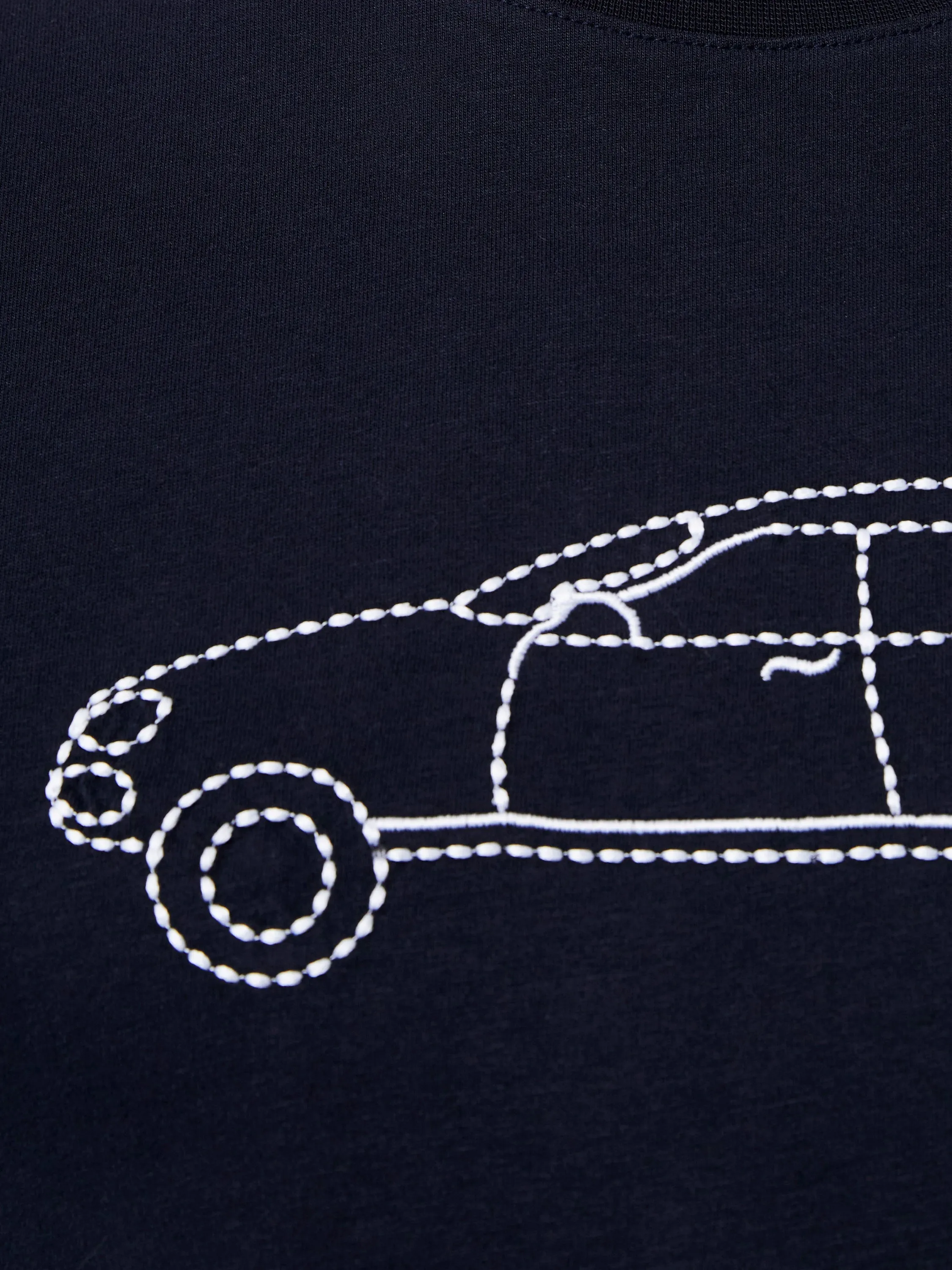 Embroidered Sports Car Graphic T-Shirt