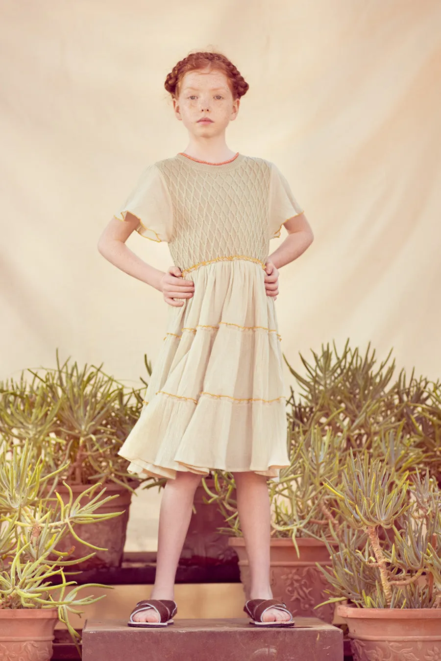 Girls Dress Coco au Lait Green Aven