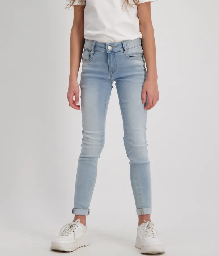 Girl's Eliza Super Skinny Denim Jeans - Bleached Used