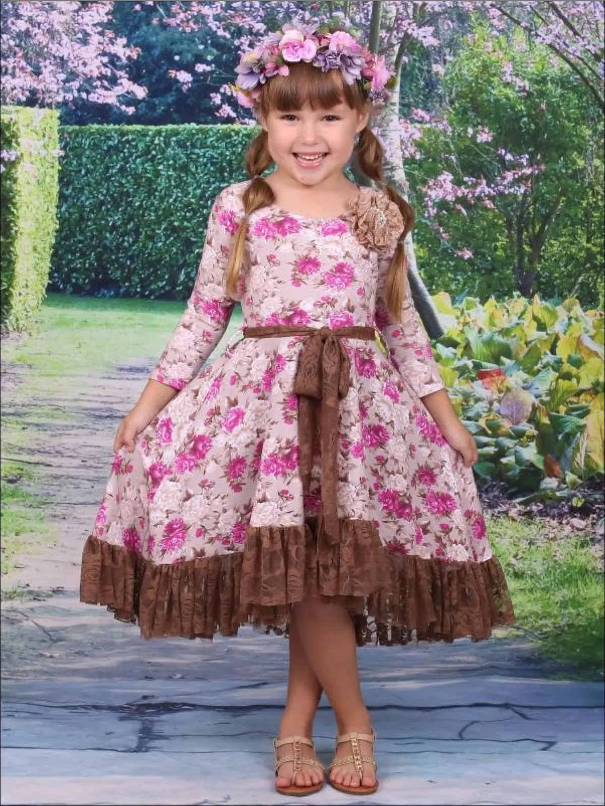 Girls Flower Princess Dress