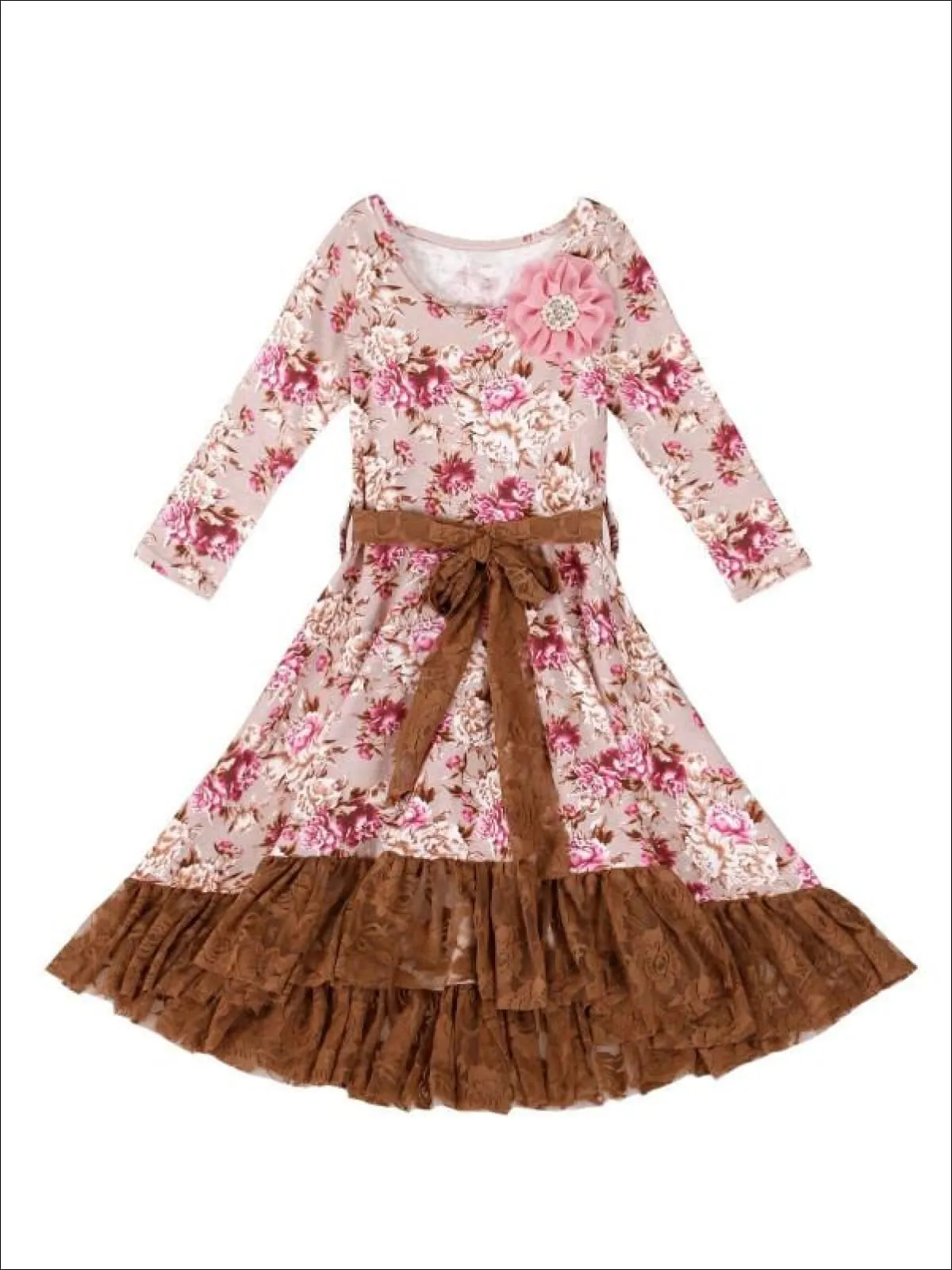 Girls Flower Princess Dress