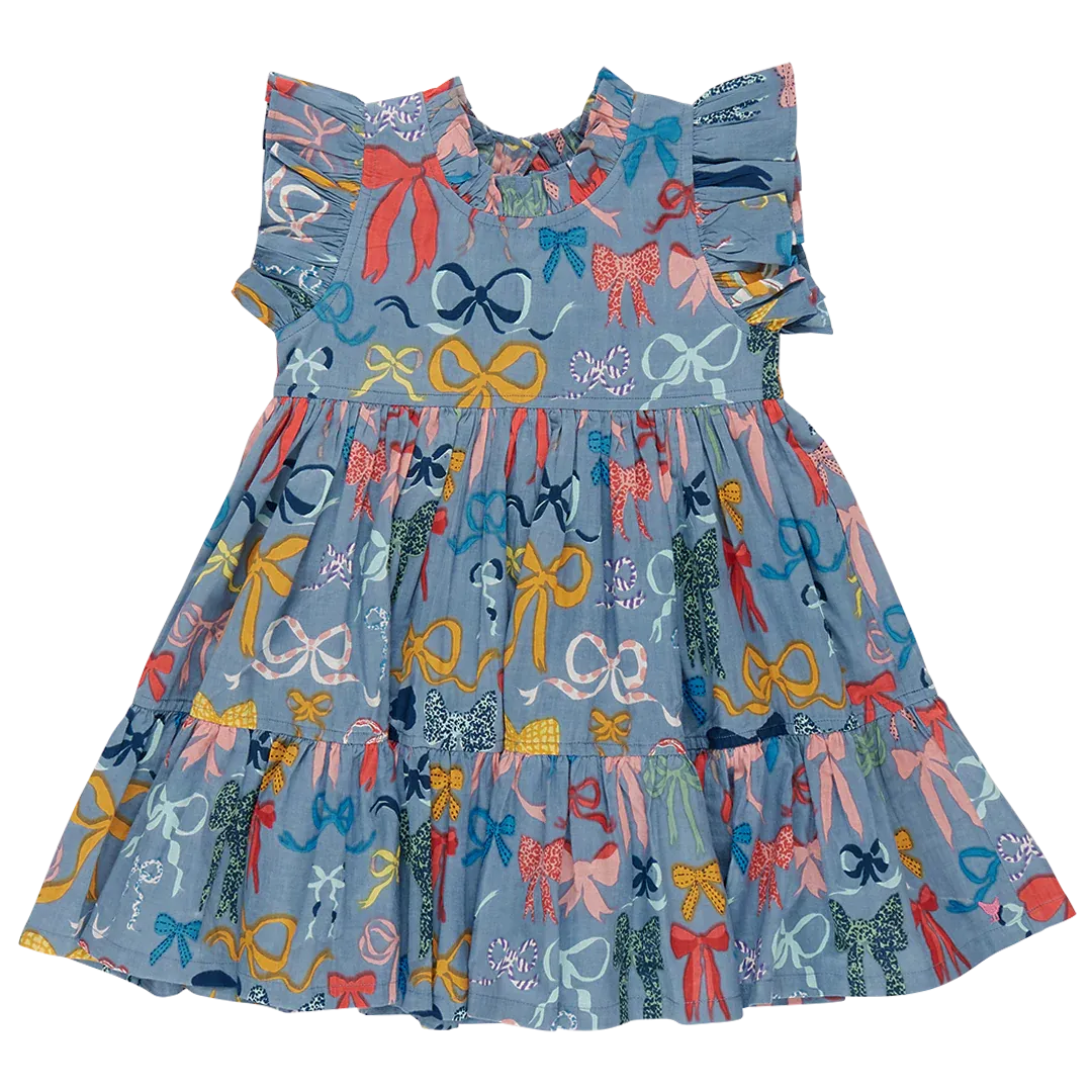 Girls Jennifer Dress - Bows on Bows