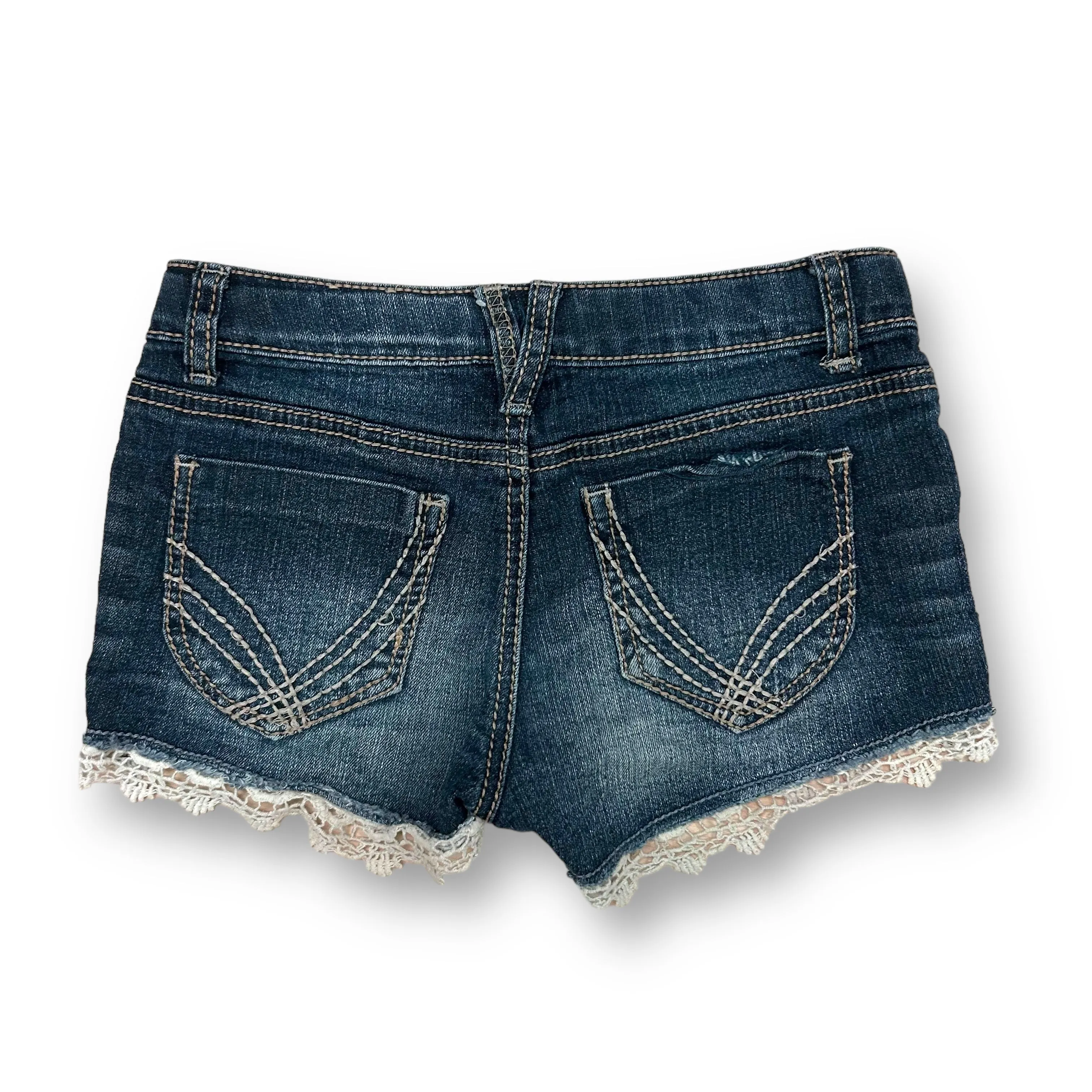 Girls Mudd Size 12 Denim Lace Trimmed Shorts