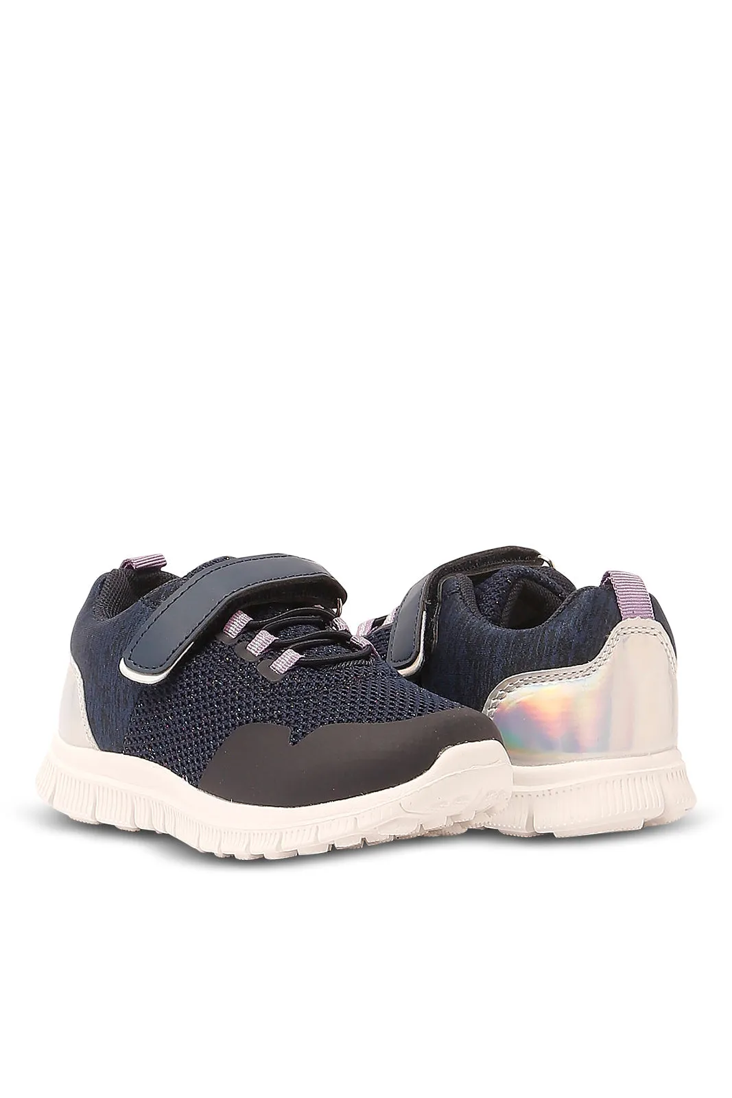 Girls Navy Velcro Strap Trainer