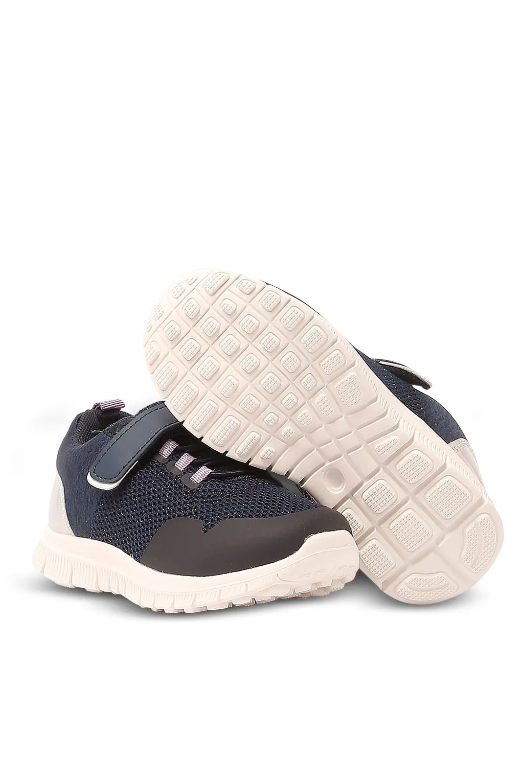 Girls Navy Velcro Strap Trainer