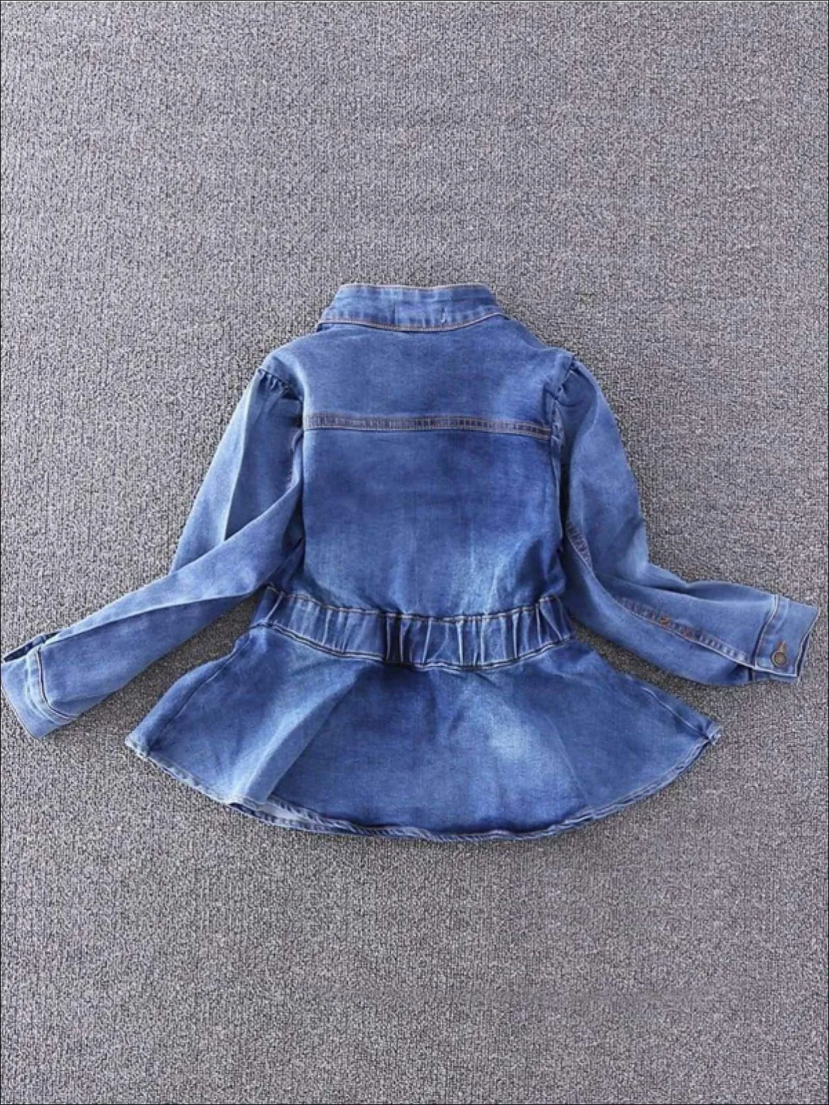 Girls Peplum Denim Jacket