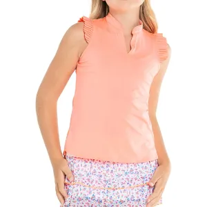 Girl's Pleat Me Up Tennis Tank Peach