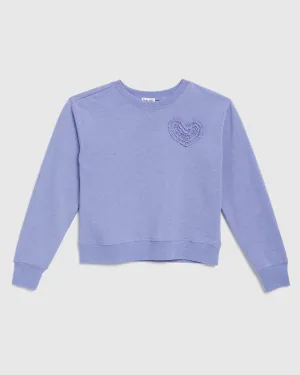 Girls Ruffle Hearts Sweatshirt