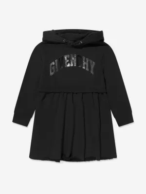 Givenchy Girls Hooded Logo Dress in Black