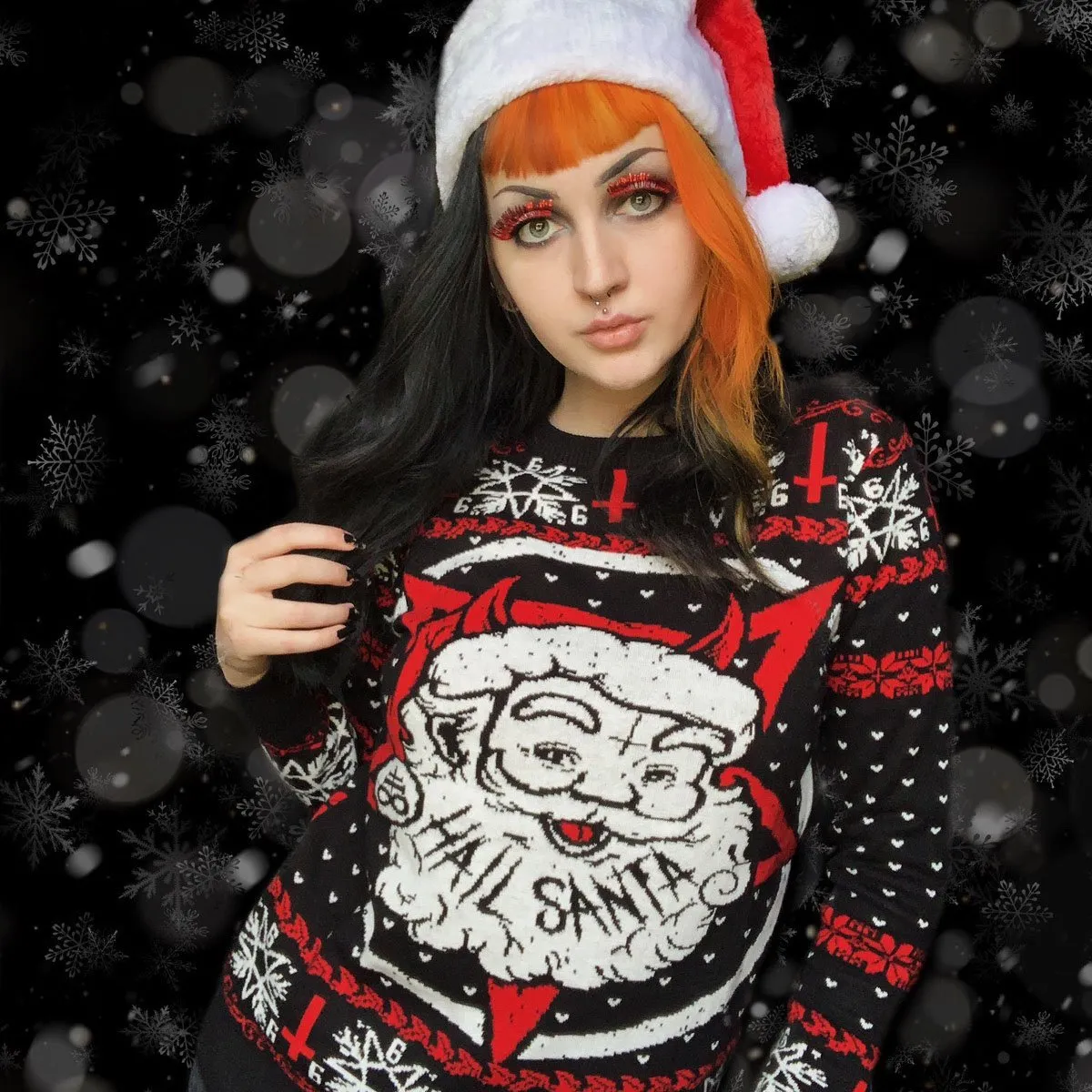 Hail Santa Satan Knit Christmas Sweater