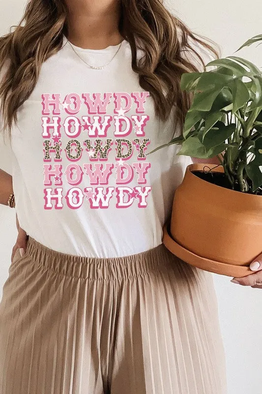 Howdy Pink Leopard Graphic Tee