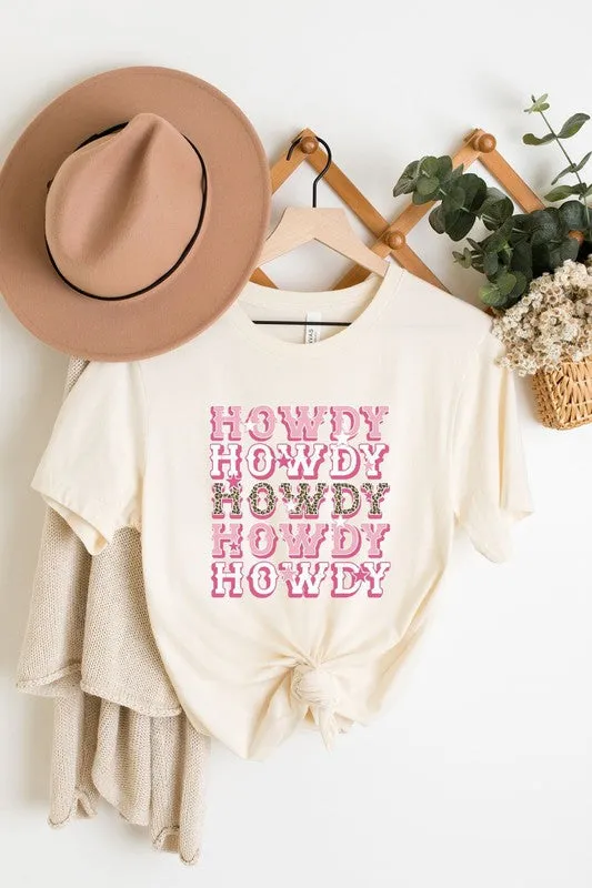 Howdy Pink Leopard Graphic Tee