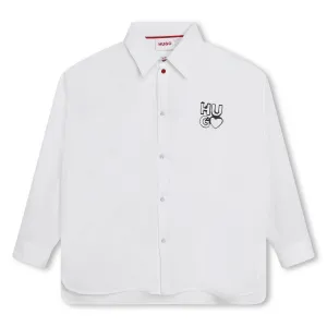 Hugo Kids Long Sleeve Shirt - White