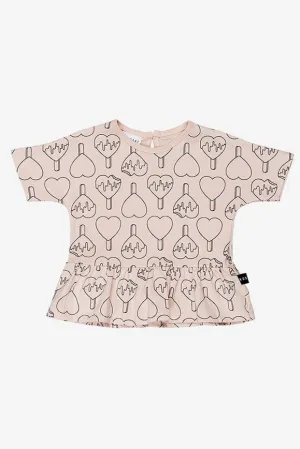 Huxbaby Heart Pop Peplum Girls Shirt