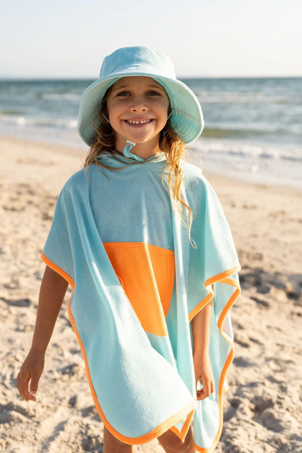 Light Blue Terry Towling Hooded Towel