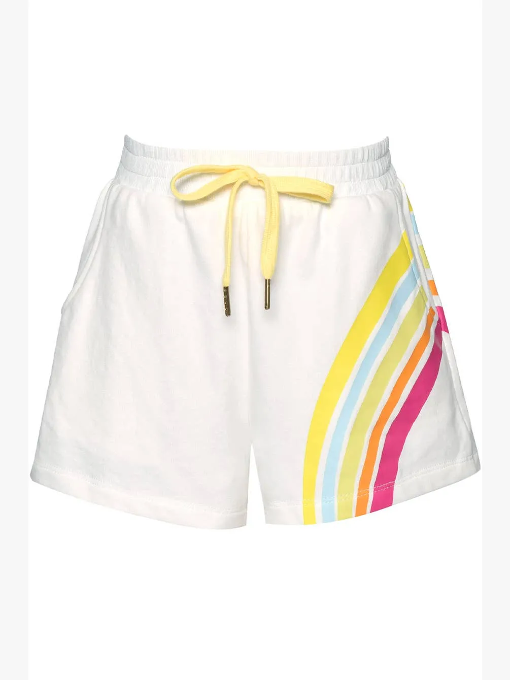 Little Girls I Tween Rainbow Print Sporty Athleisure Shorts