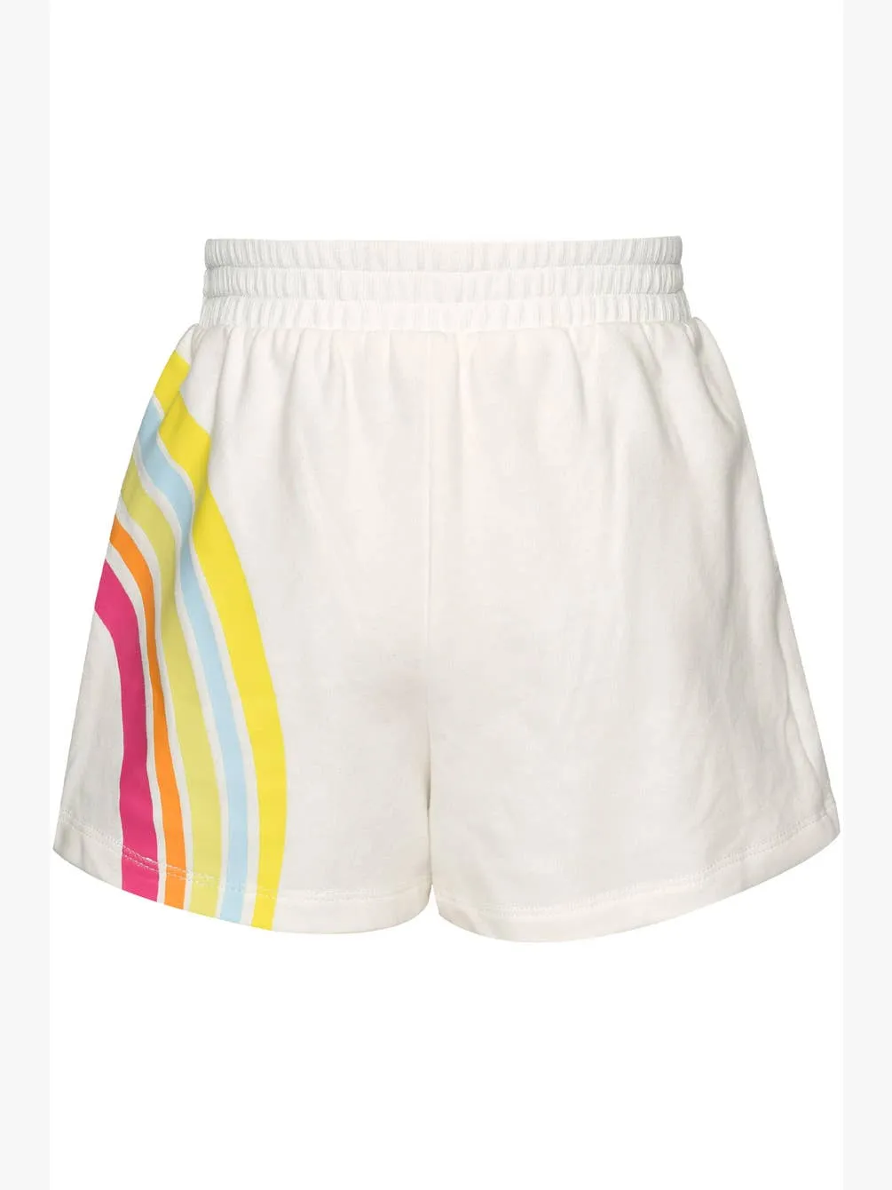 Little Girls I Tween Rainbow Print Sporty Athleisure Shorts