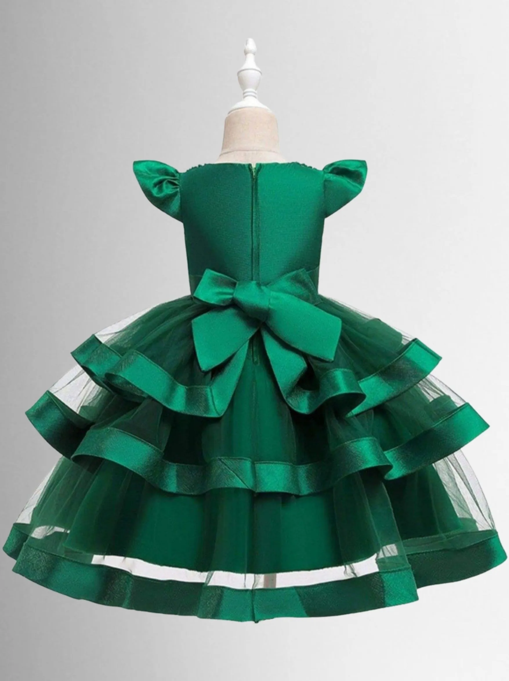 Little Royalty Cap Sleeve Tiered Princess Dress