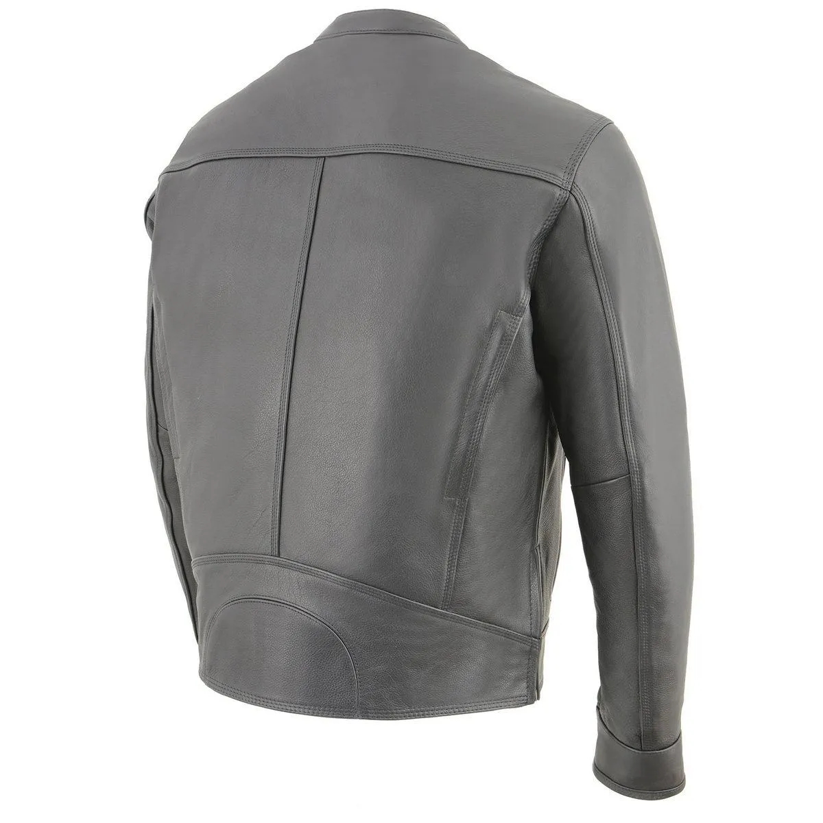 Milwaukee Leather MLM1551 Men's Black Cool-Tec Leather Sporty Lightweight Scooter Style Motorcycle Jacket w/ Liner