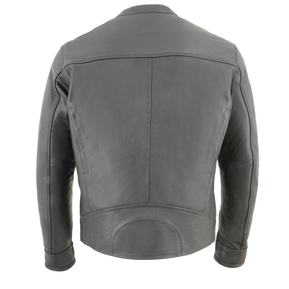 Milwaukee Leather MLM1551 Men's Black Cool-Tec Leather Sporty Lightweight Scooter Style Motorcycle Jacket w/ Liner