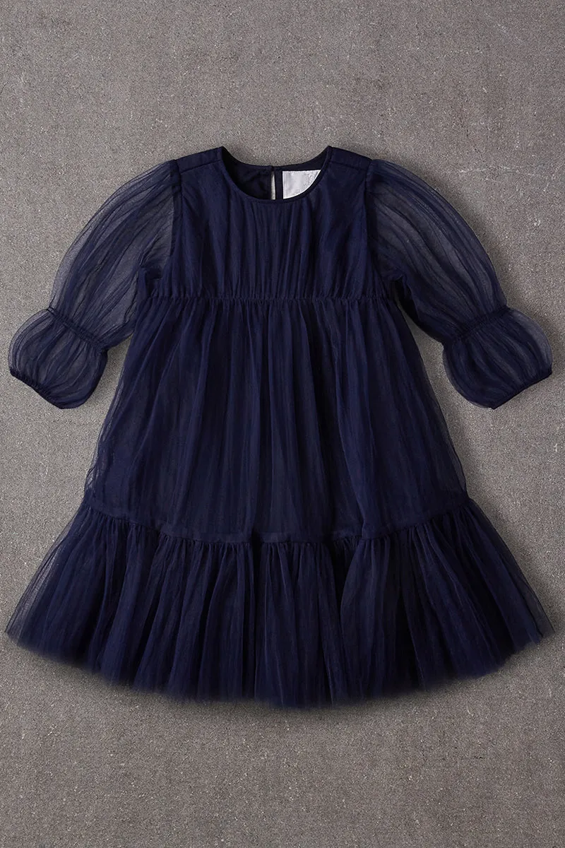 Nellystella Alice Girls Dress - Navy