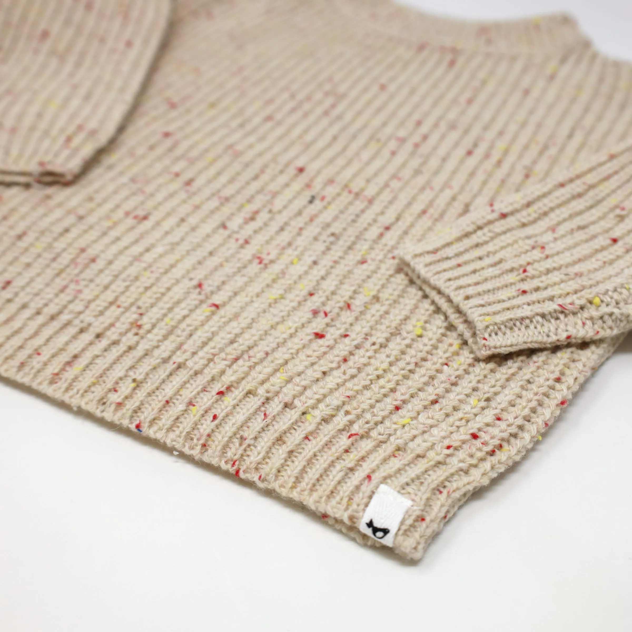 oh baby! Grandpa Knitted Pullover - Cream/Pink Confetti