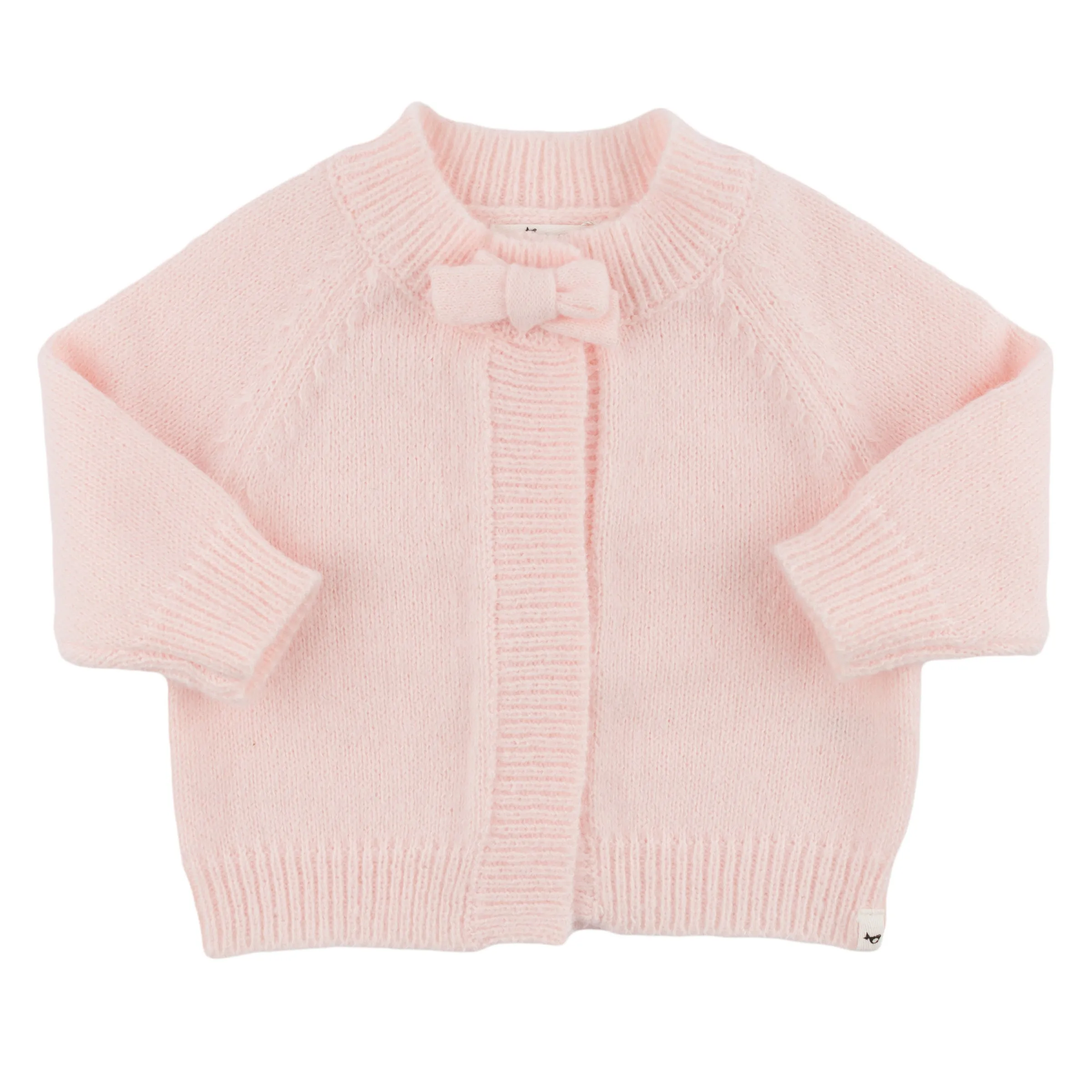 oh baby! Scandi Bow Knit Cardigan - Baby Pink