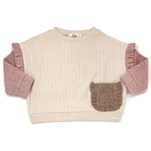 oh baby! Wide Rib Sweater Knit Millie Slouch - Vanilla, Blush, Latte Combo