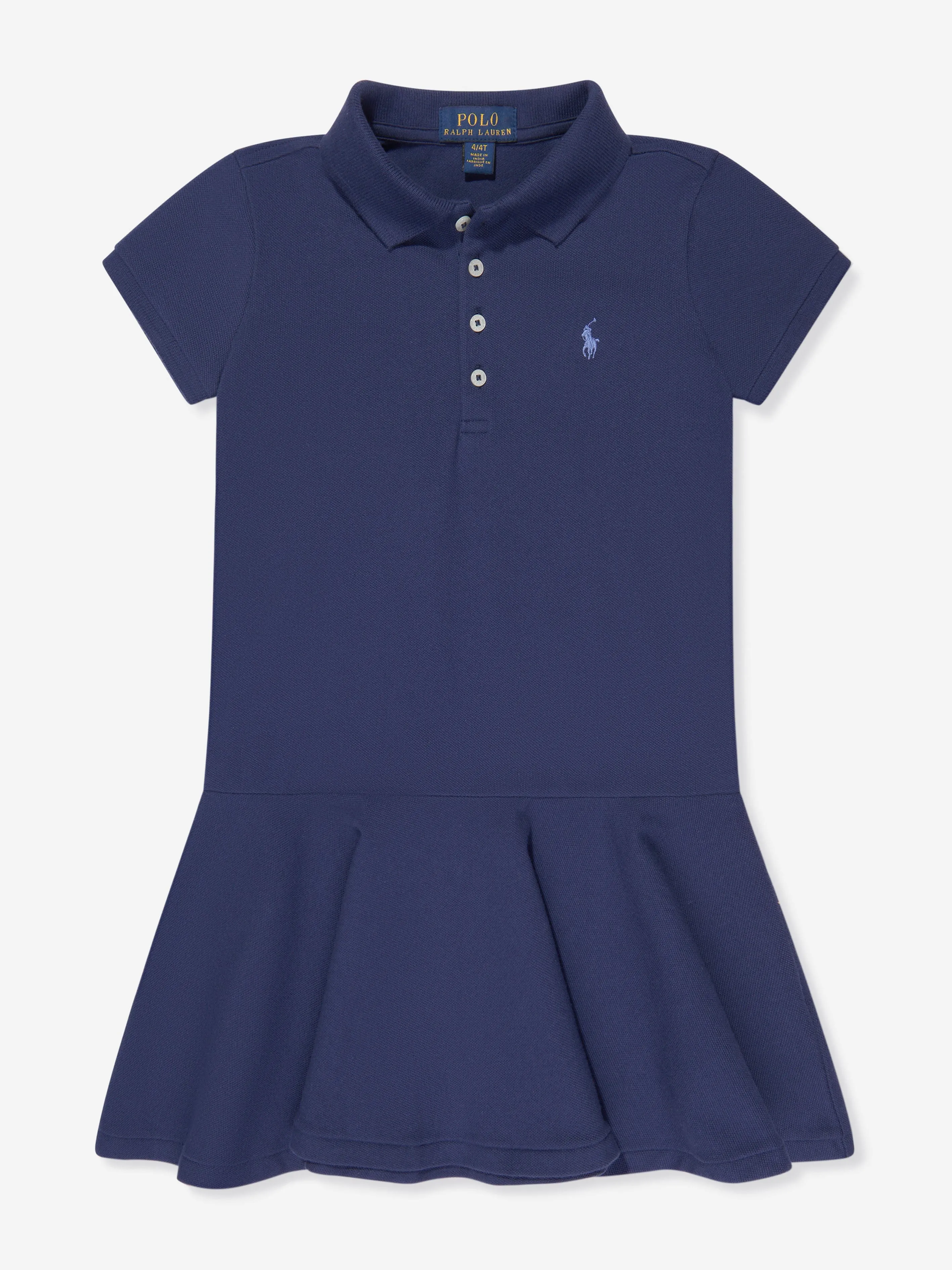 Ralph Lauren Girls Logo Polo Dress in Blue