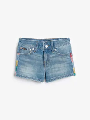 Ralph Lauren Girls Shorts - Cotton Denim Tape Shorts